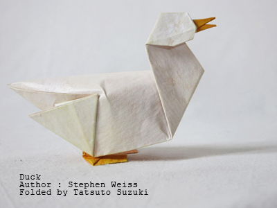 origami Duck, Author : Stephen Weiss, Folded by Tatsuto Suzuki